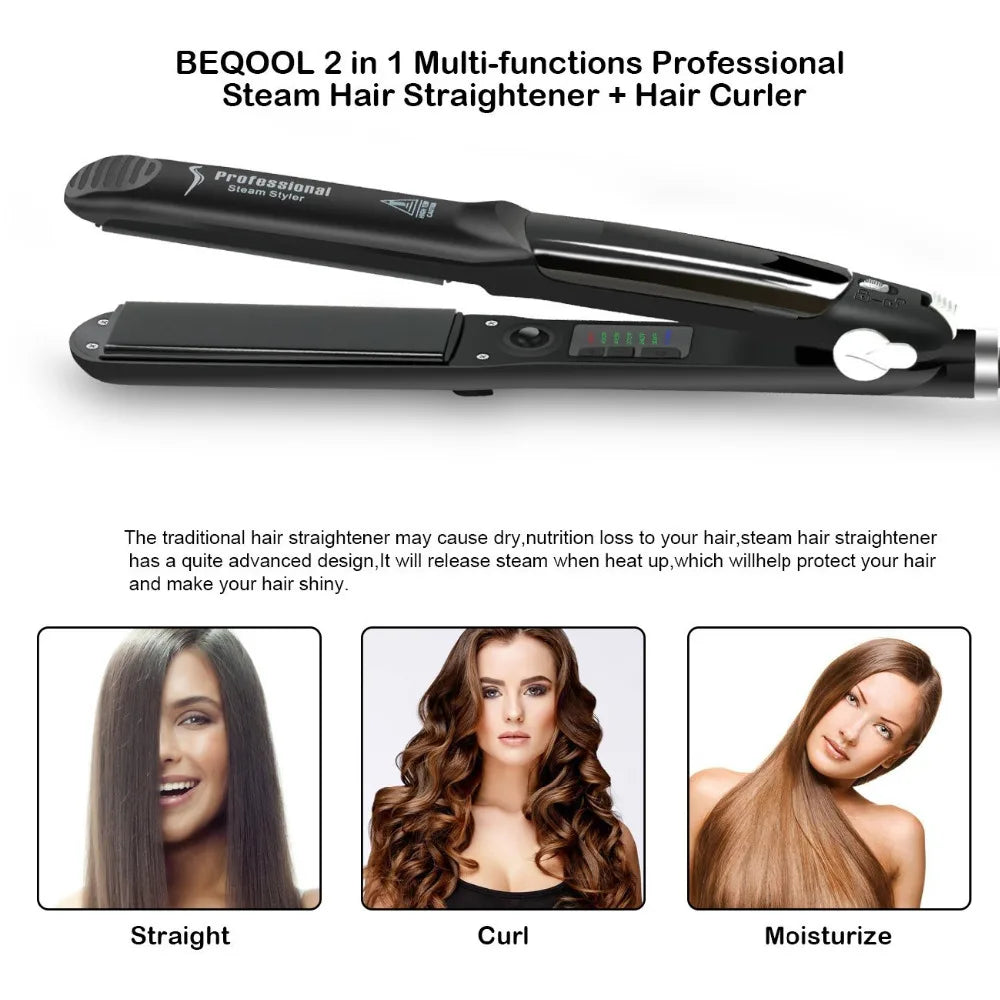 SteamPro 450° Haarglätter – Professioneller Keramik-Vapor-Flachiron mit Arganölbehandlung für schnelles Styling und Haarpflege