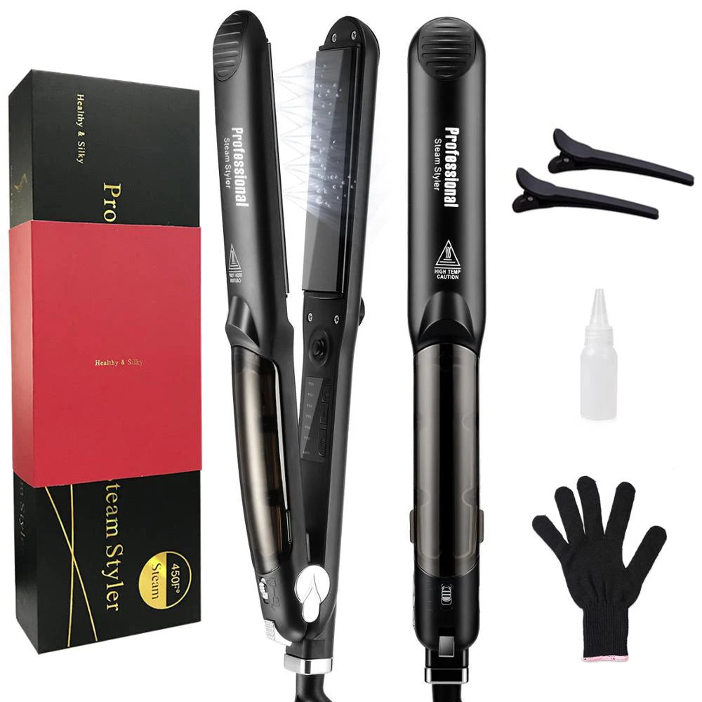 SteamPro 450° Haarglätter – Professioneller Keramik-Vapor-Flachiron mit Arganölbehandlung für schnelles Styling und Haarpflege